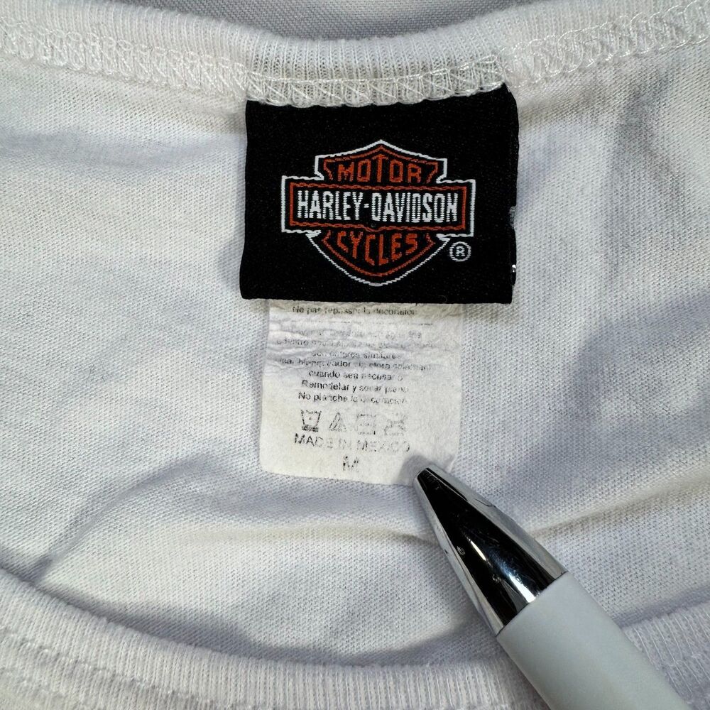 Harley-Davidson Tucson AZ Rhinestone Tee Women’s M White 2017 Scroll Graphic - Picture 3 of 5